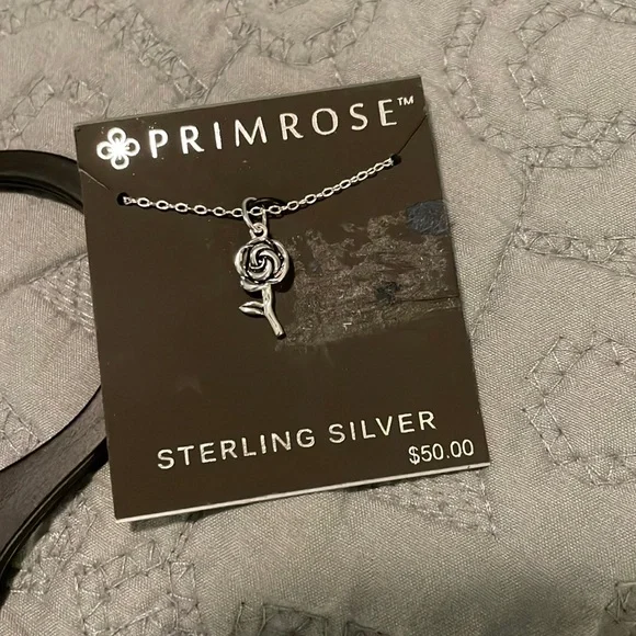 Primrose Sterling Silver Rose Necklace - Picture 2 of 4